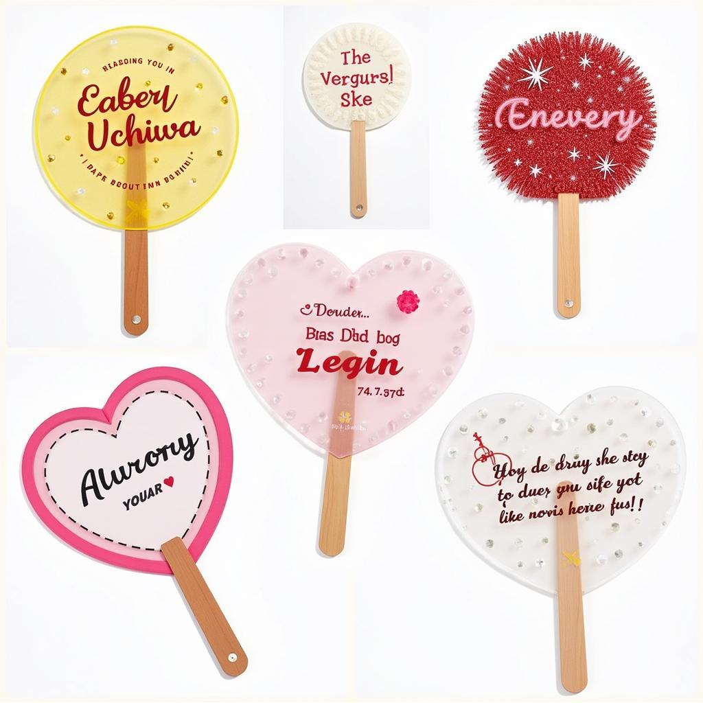 Different types of K-Pop idol hand fans.