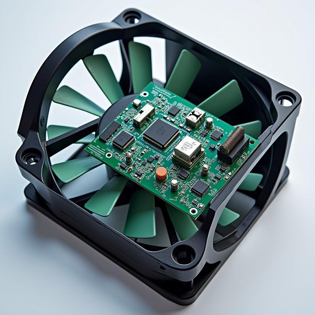 Close-Up of Digital Fan Components