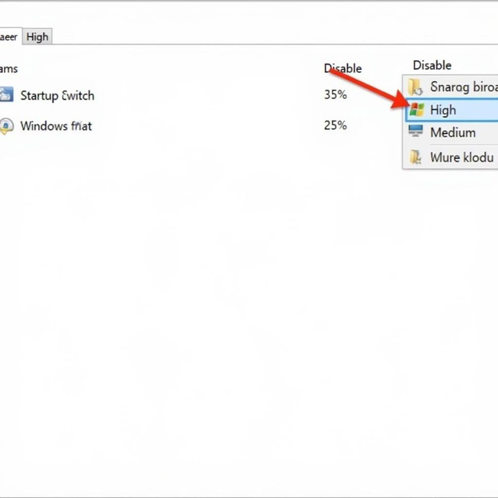 Disabling startup programs in Windows Task Manager