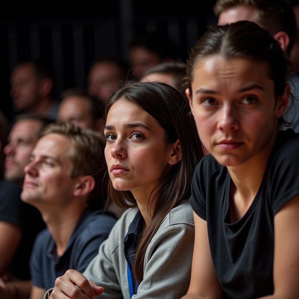 Frustrated fans at a match