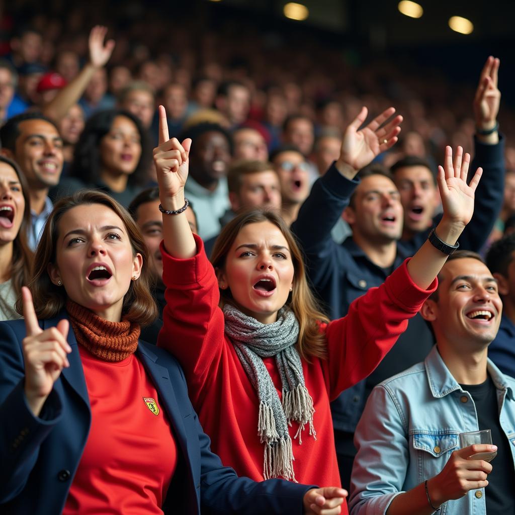 Diverse Group of Football Fans