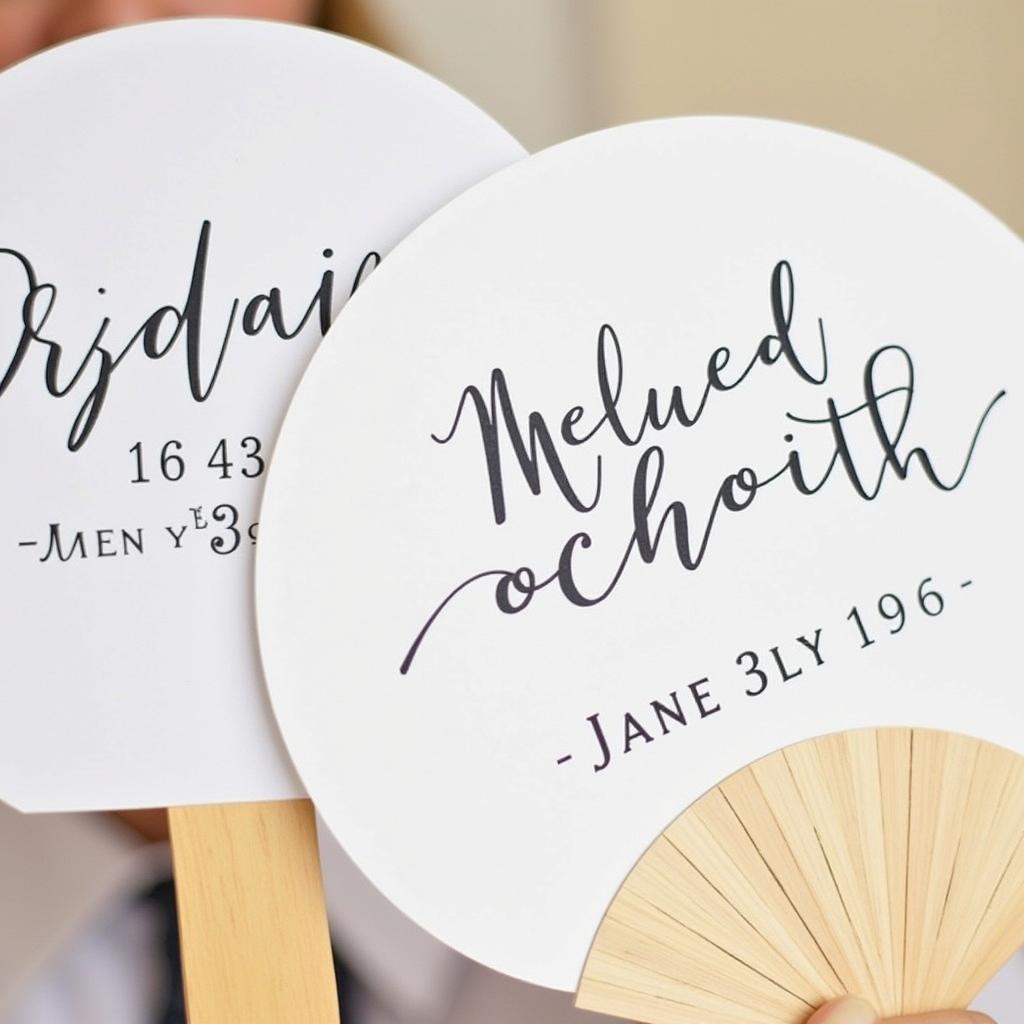 DIY Wedding Hand Fans with Calligraphy