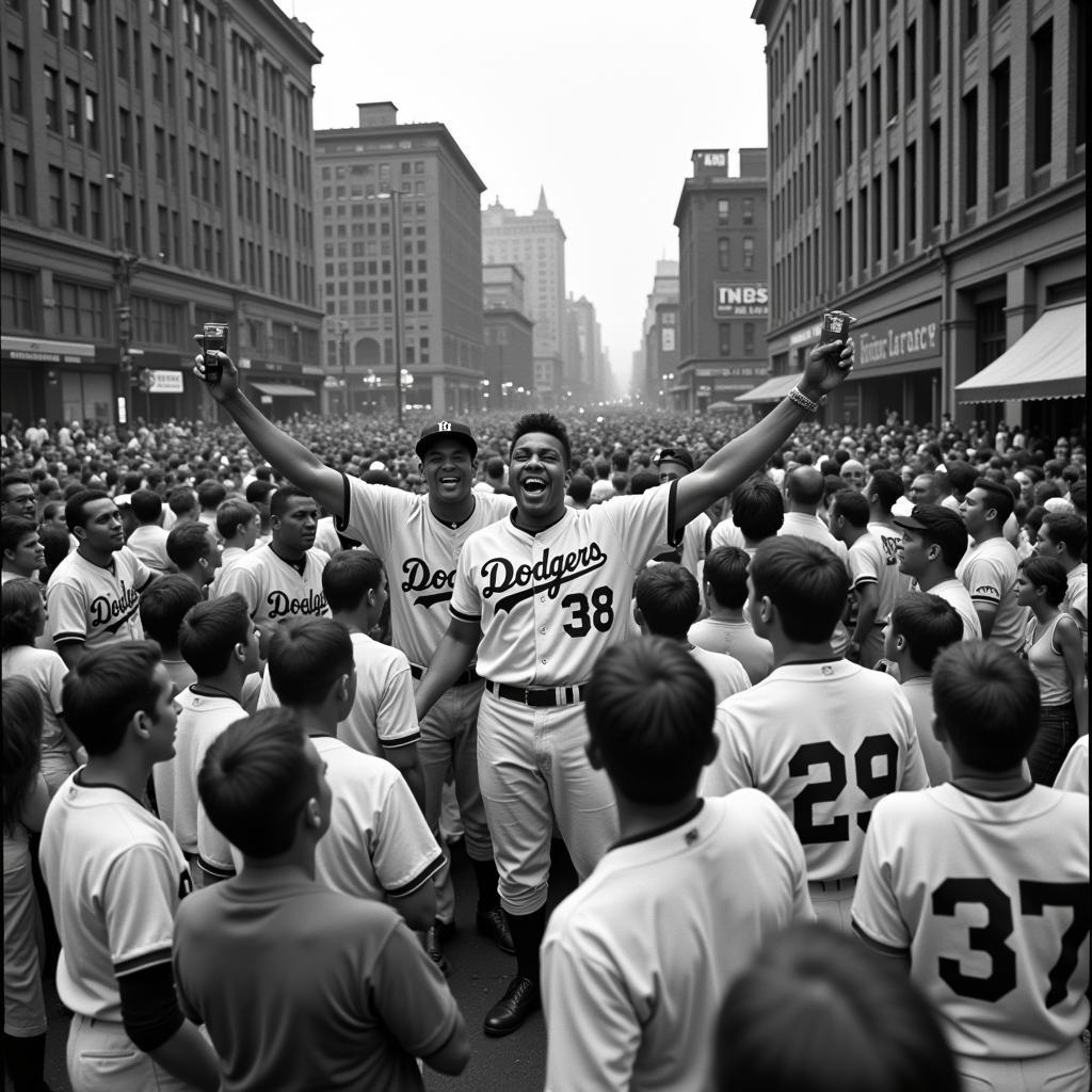 Dodgers fans gather at Eutaw Street