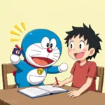 Doraemon Helping Nobita With Homework