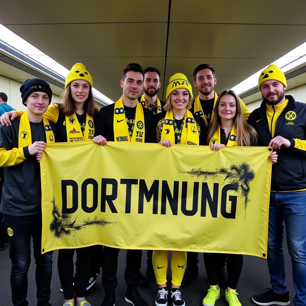 Dortmund fans on an away day