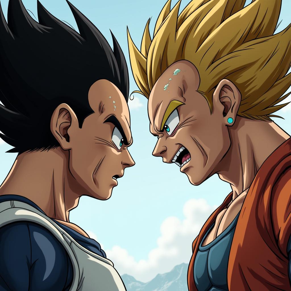 Vegeta Confronts Saiyan Goku in Fan Comic