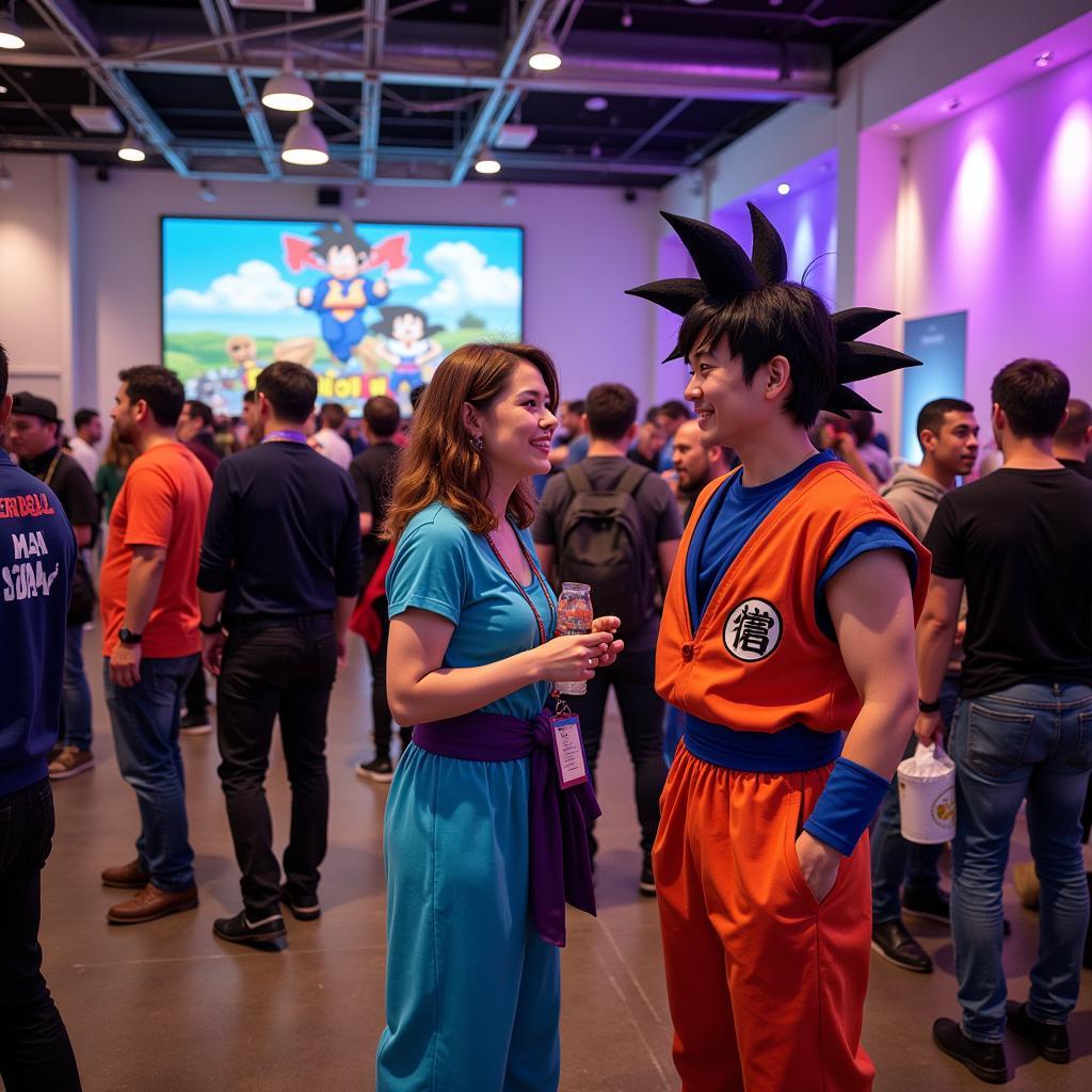 Fans gathering at a Dragon Ball Super meetup