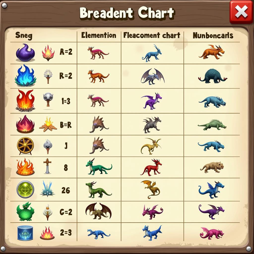 Dragon Breeding Elements Chart