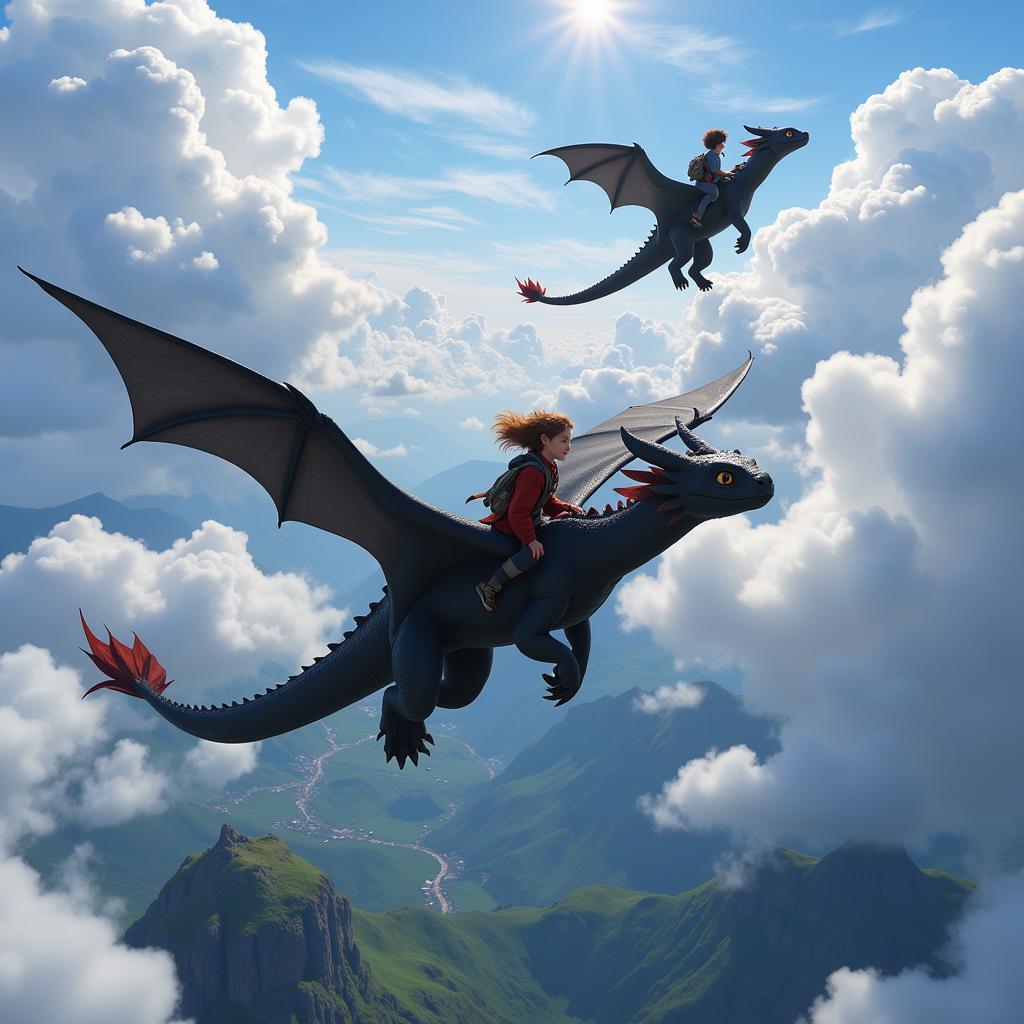 Dragon Riders in Flight