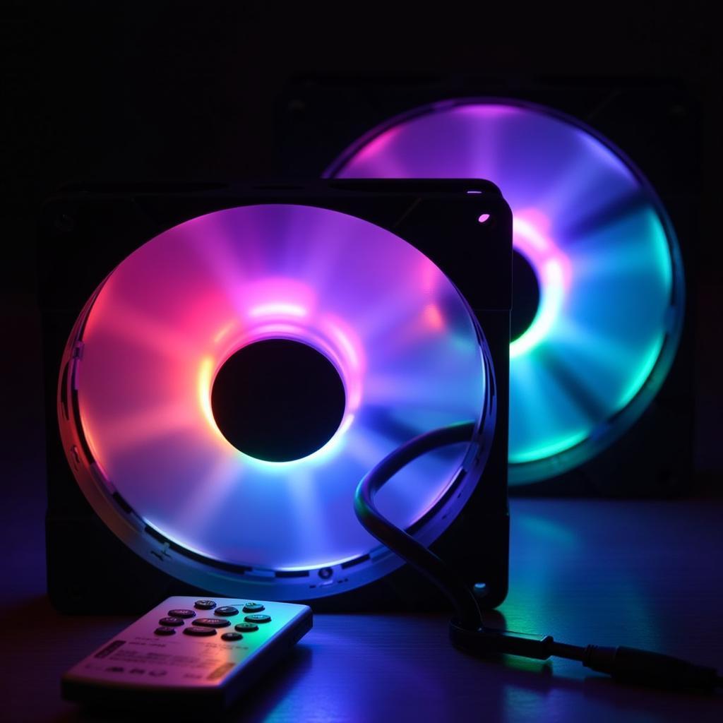 Dual 140mm RGB LED Fan Set with Controller