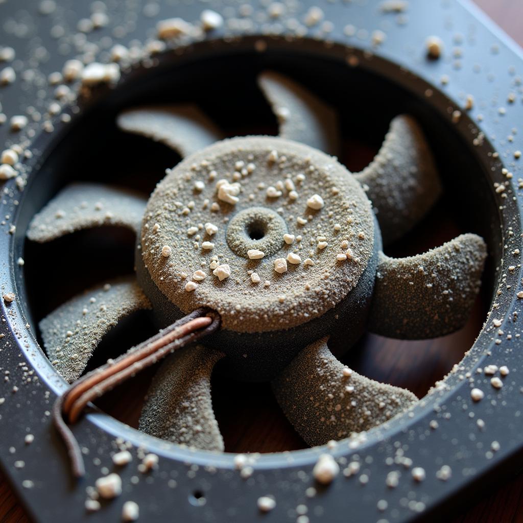 Dust Accumulation on a Laptop Fan