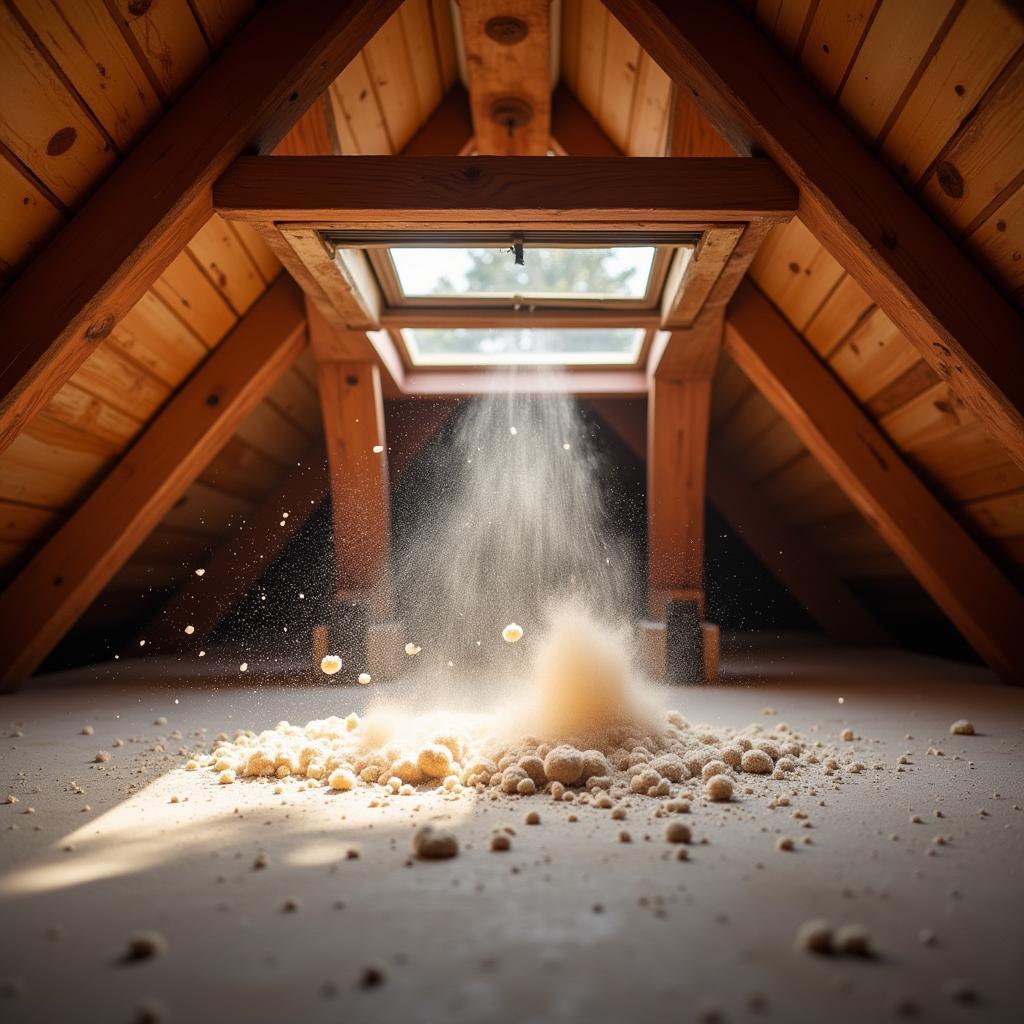 dust particles entering attic through a vent