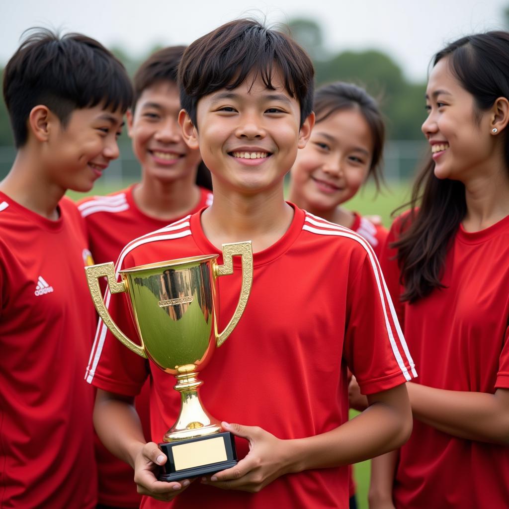 Duyen Cun in his youth team uniform