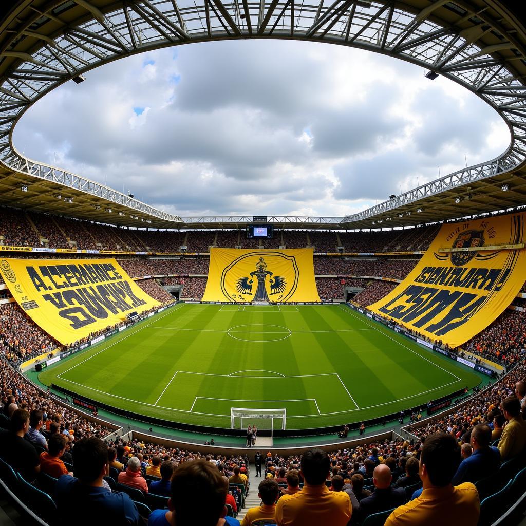 Massive tifo display by Dynamo Dresden fans