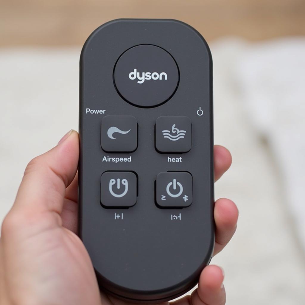 Dyson fan towel remote control with labeled functions