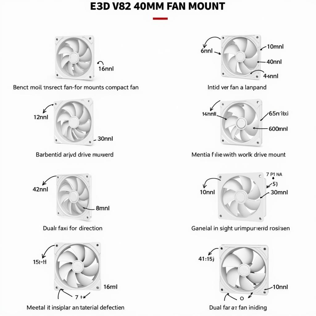 Various E3D V6 40mm Fan Mount Types