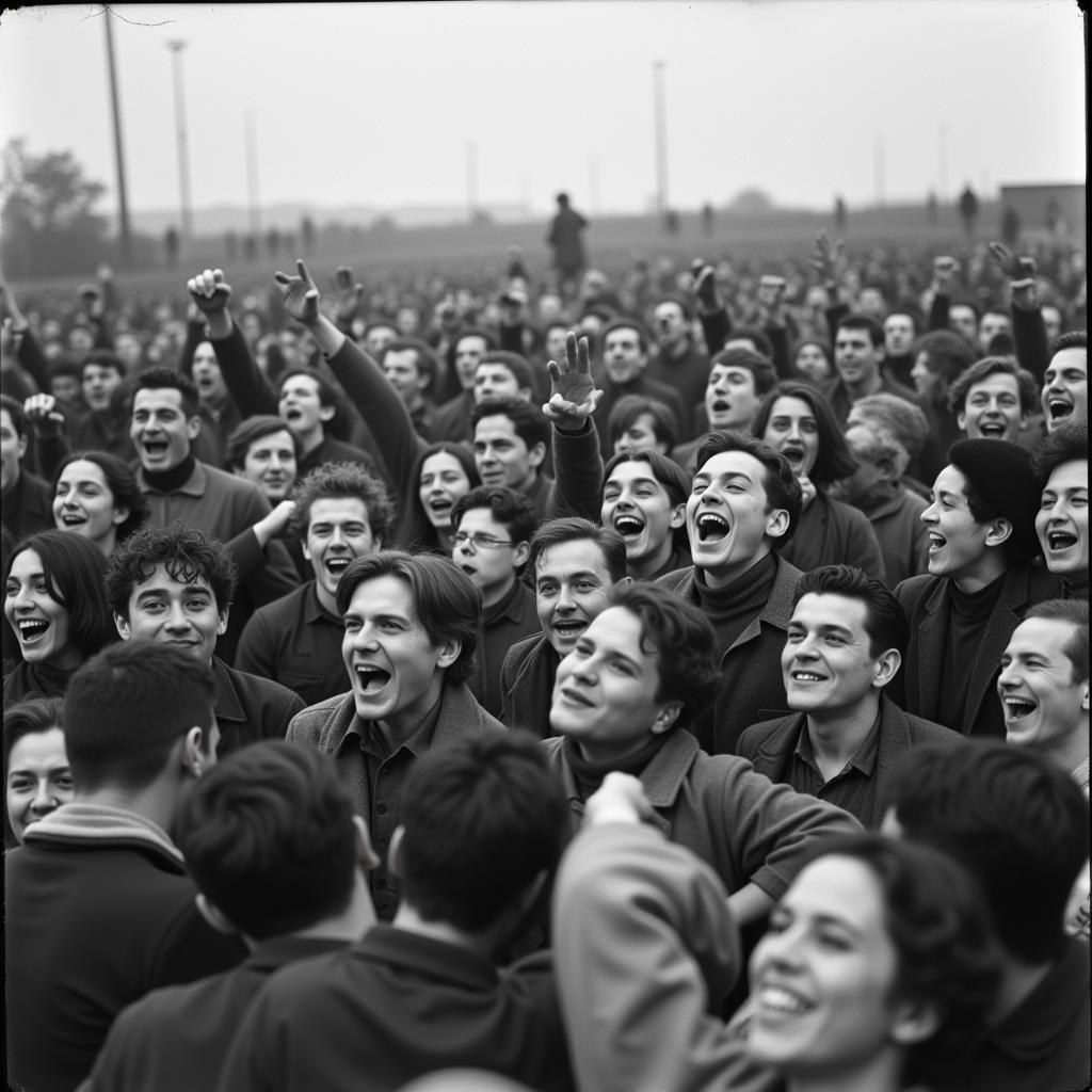 Early Football Supporters Gathering