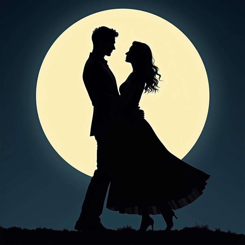 Silhouette of Edward and Kim