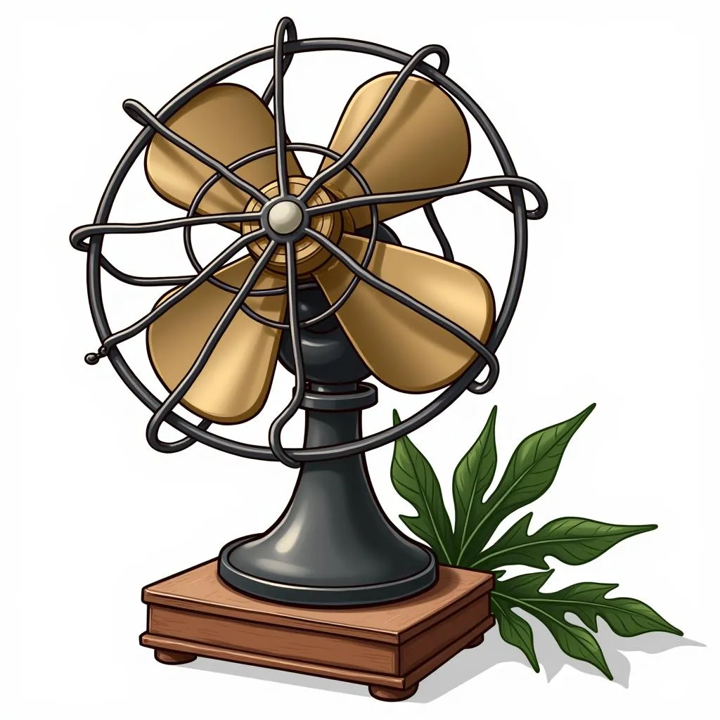 Vintage Electric Fan Clipart Illustration