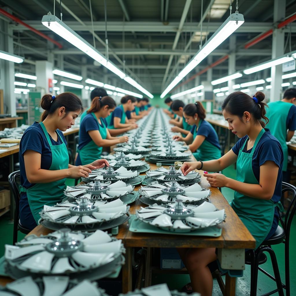 Electric fan manufacturing line in Vietnam