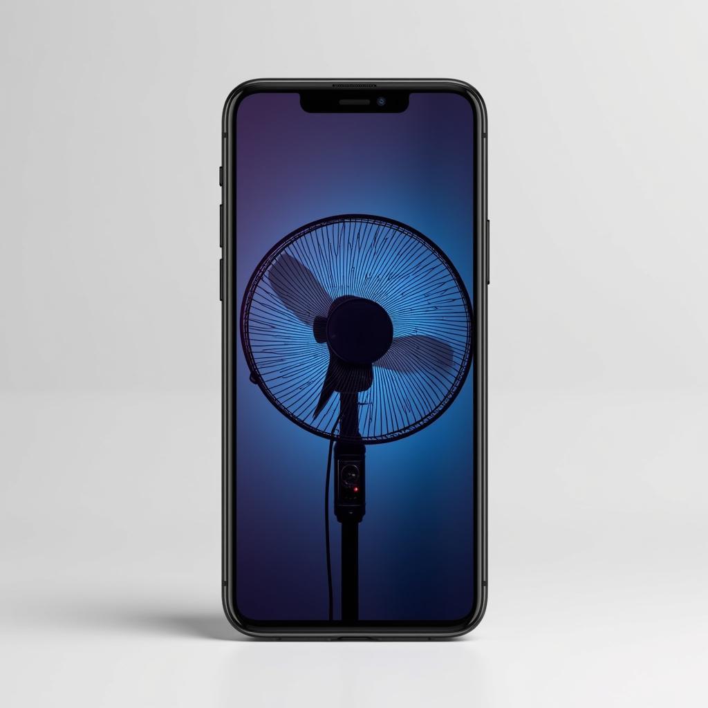 A smartphone displaying an electric fan wallpaper