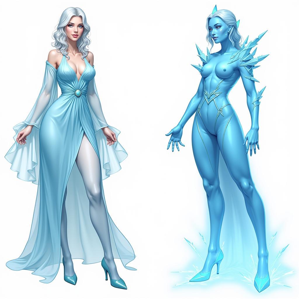 Elementalist Lux Water and Ice Forms Comparison