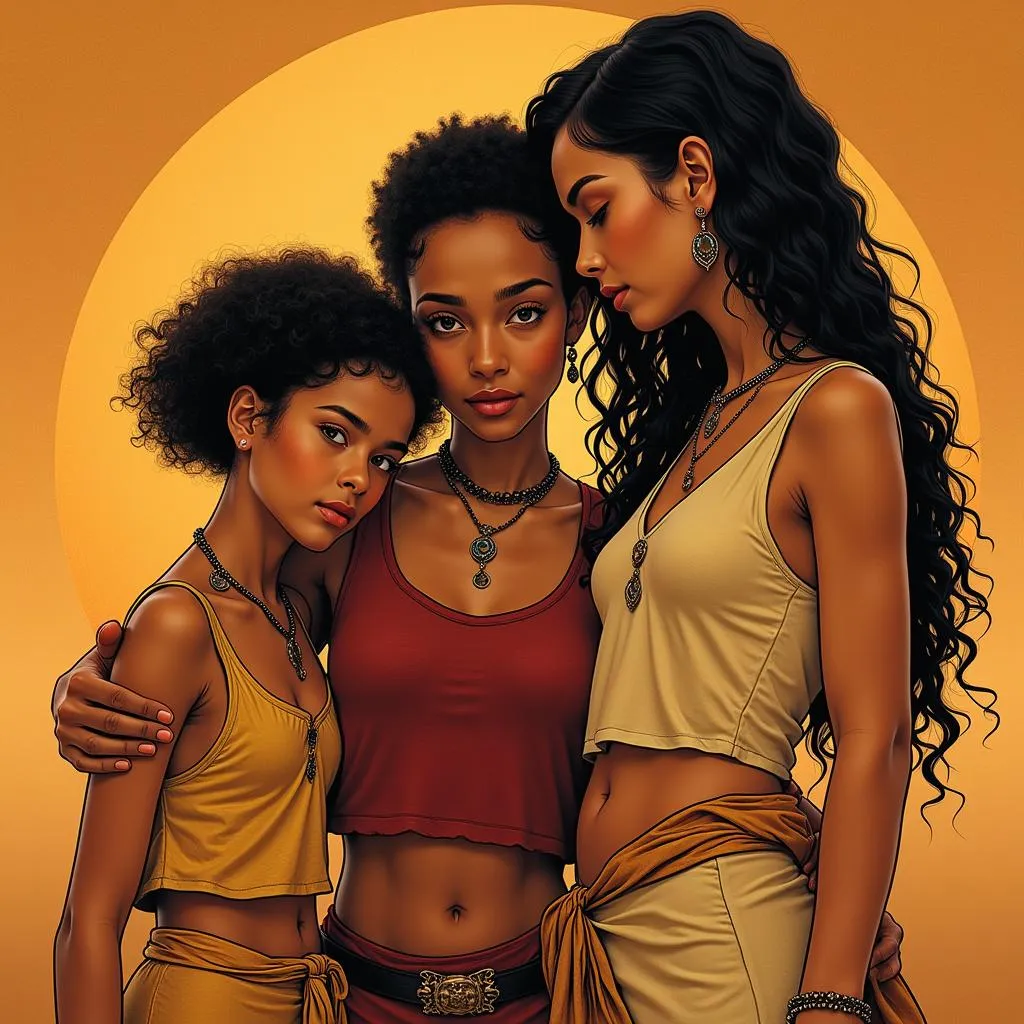 Ellaria Sand with her daughters