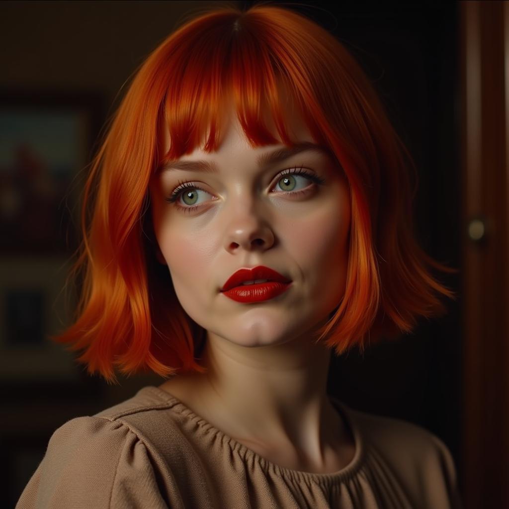 Elle Fanning with red hair