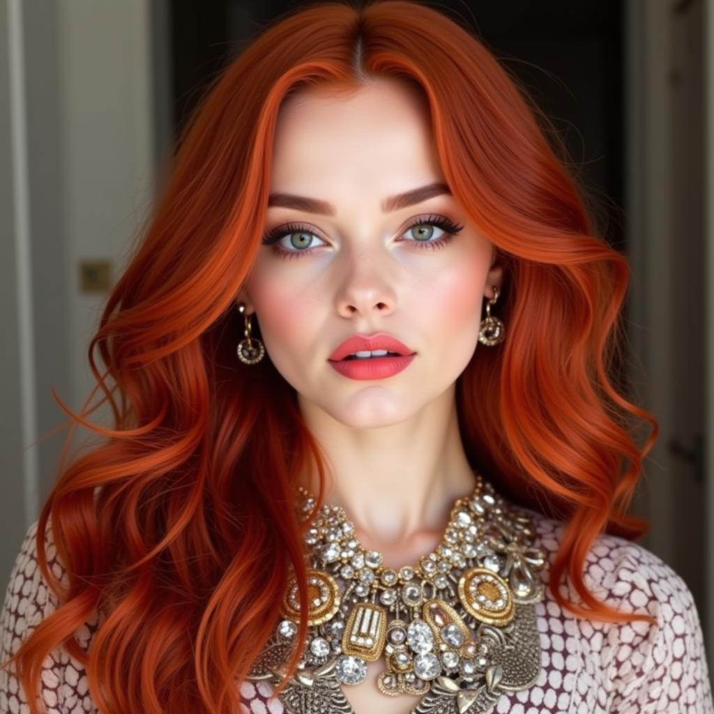 Elle Fanning in a Photoshoot with Red Hair