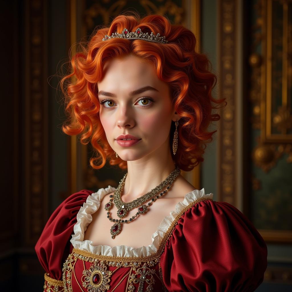 Elle Fanning with Red Hair in "The Great"