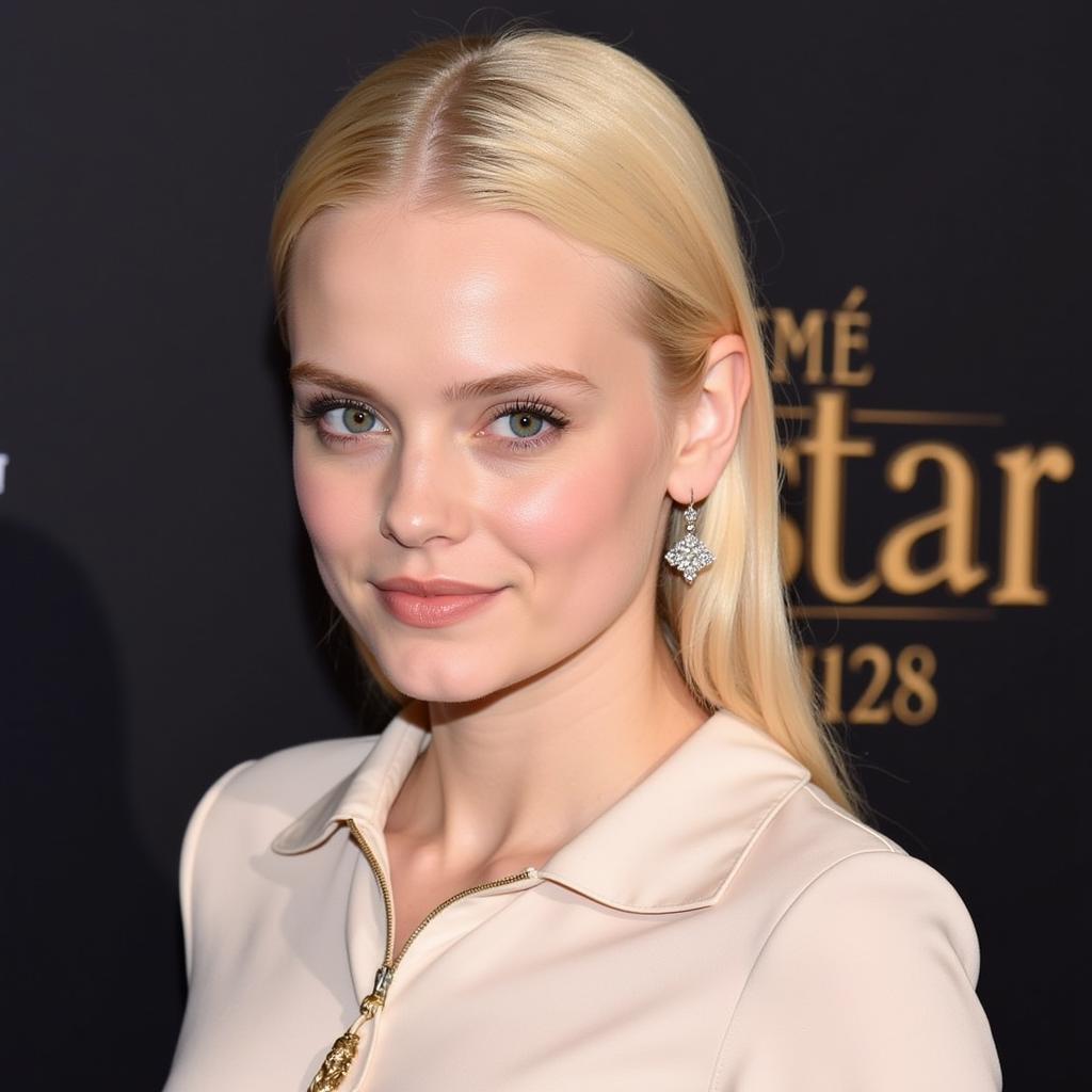 Elle Fanning with Sleek Straight Hair at a Movie Premiere