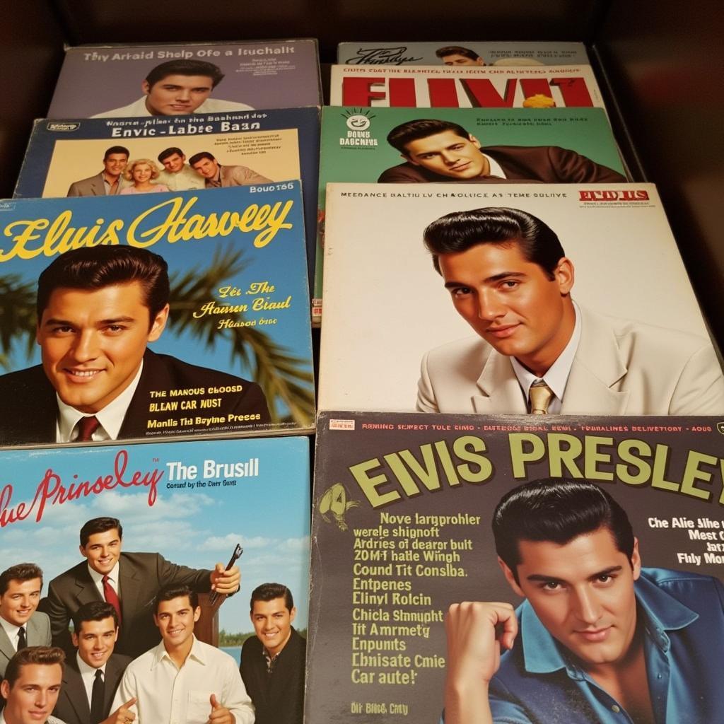 Vinyl Record Collection of Elvis Presley Albums