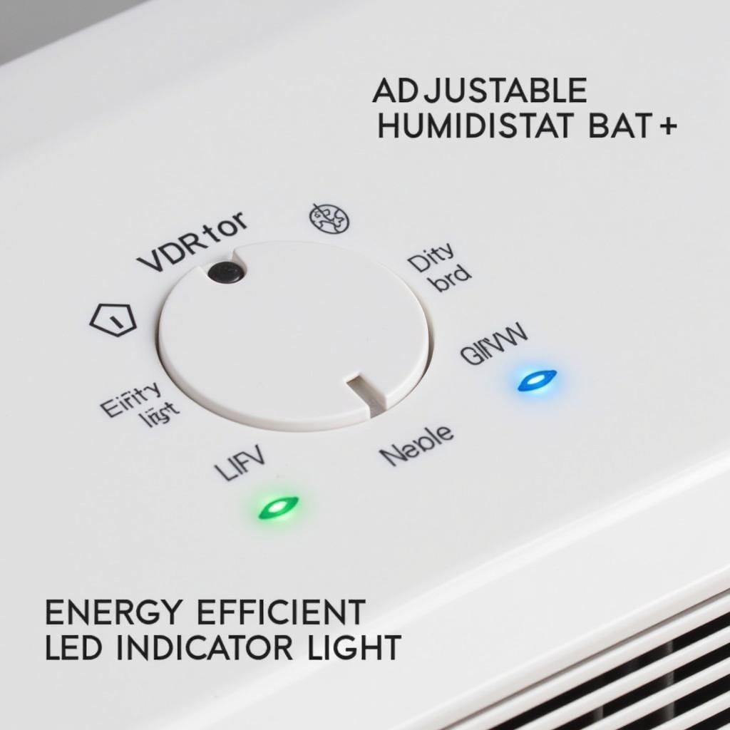 Close-up of 12v extractor fan control panel with humidistat settings