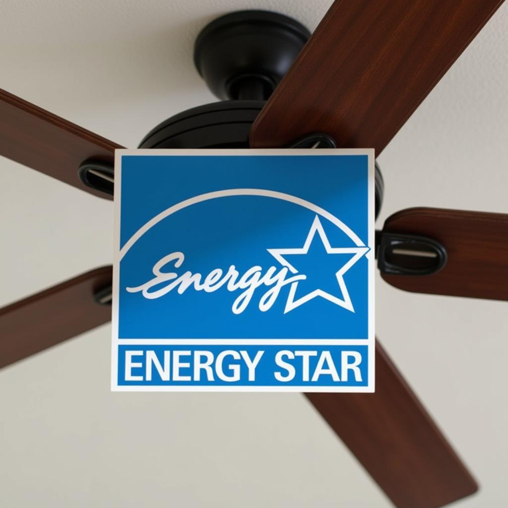 Energy-Efficient Ceiling Fan with Energy Star Rating Label