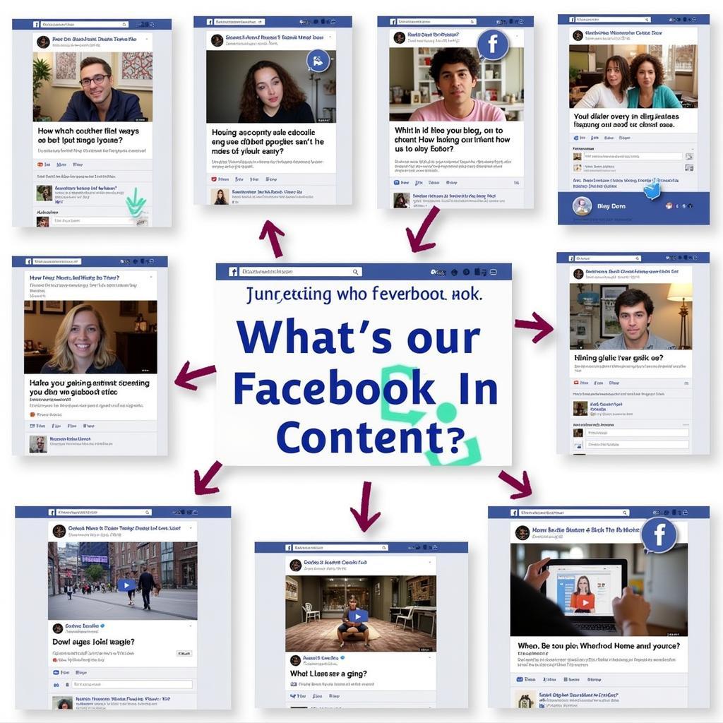 Examples of captivating Facebook content: videos, stories, polls.