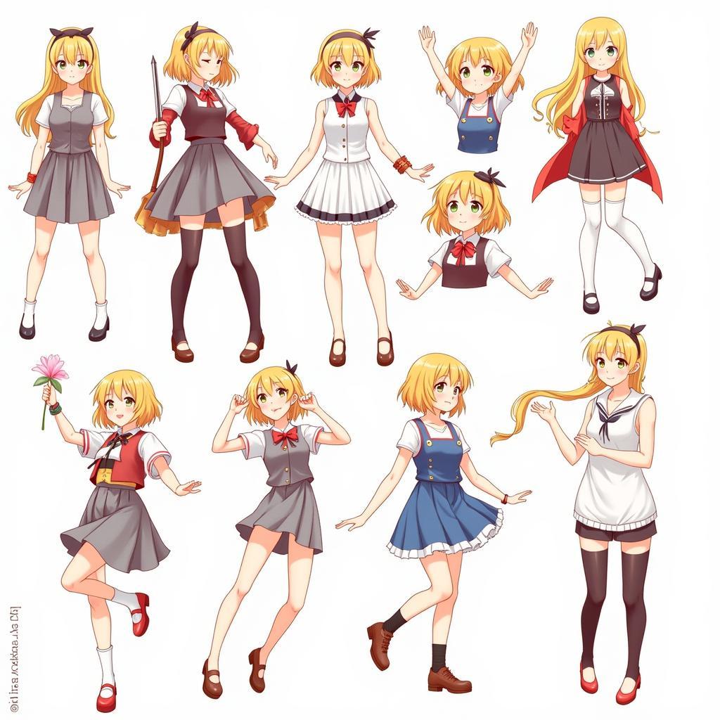 Erina Nakiri in different art styles