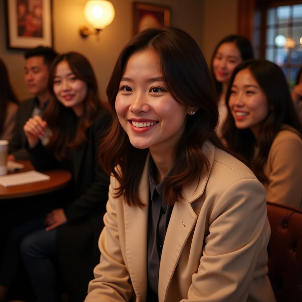 Jung Eunji on stage at a fan meeting