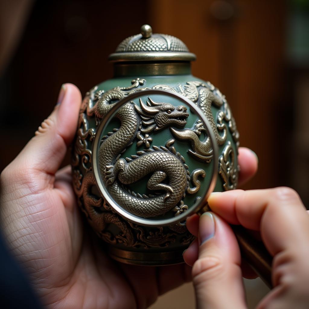 Antique Dragon Capture Jar with Expert Appraisal