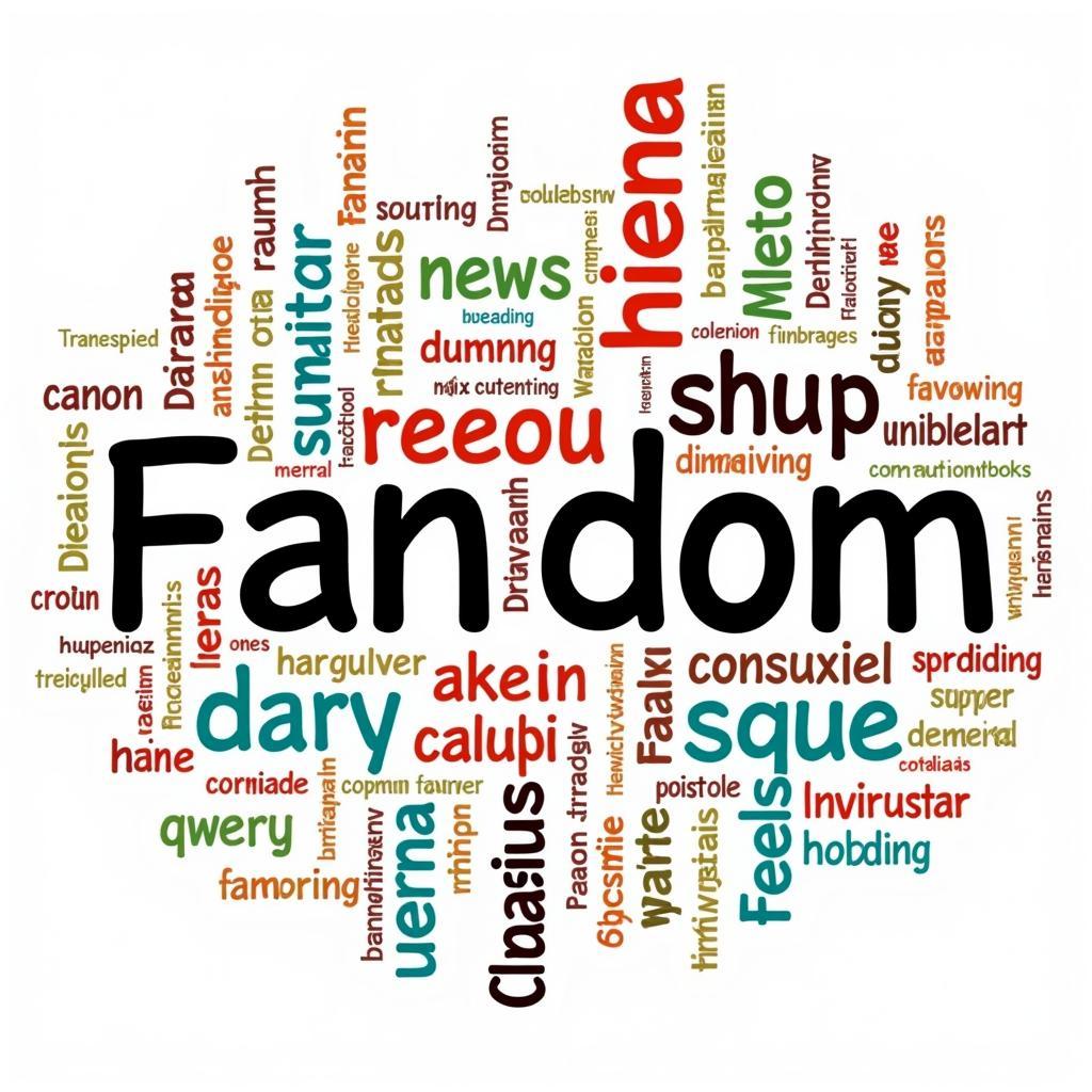 Word cloud representing evolving fandom language