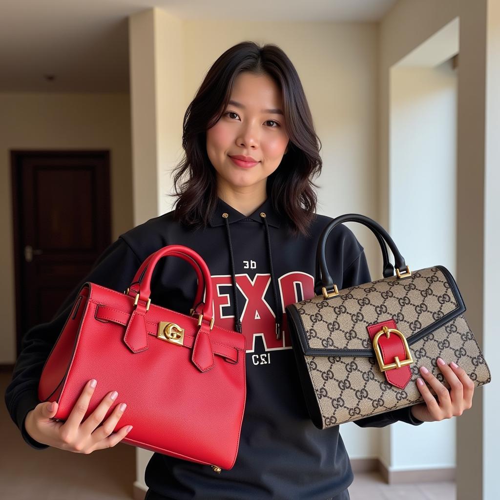 EXO fan with luxury brand collaboration items