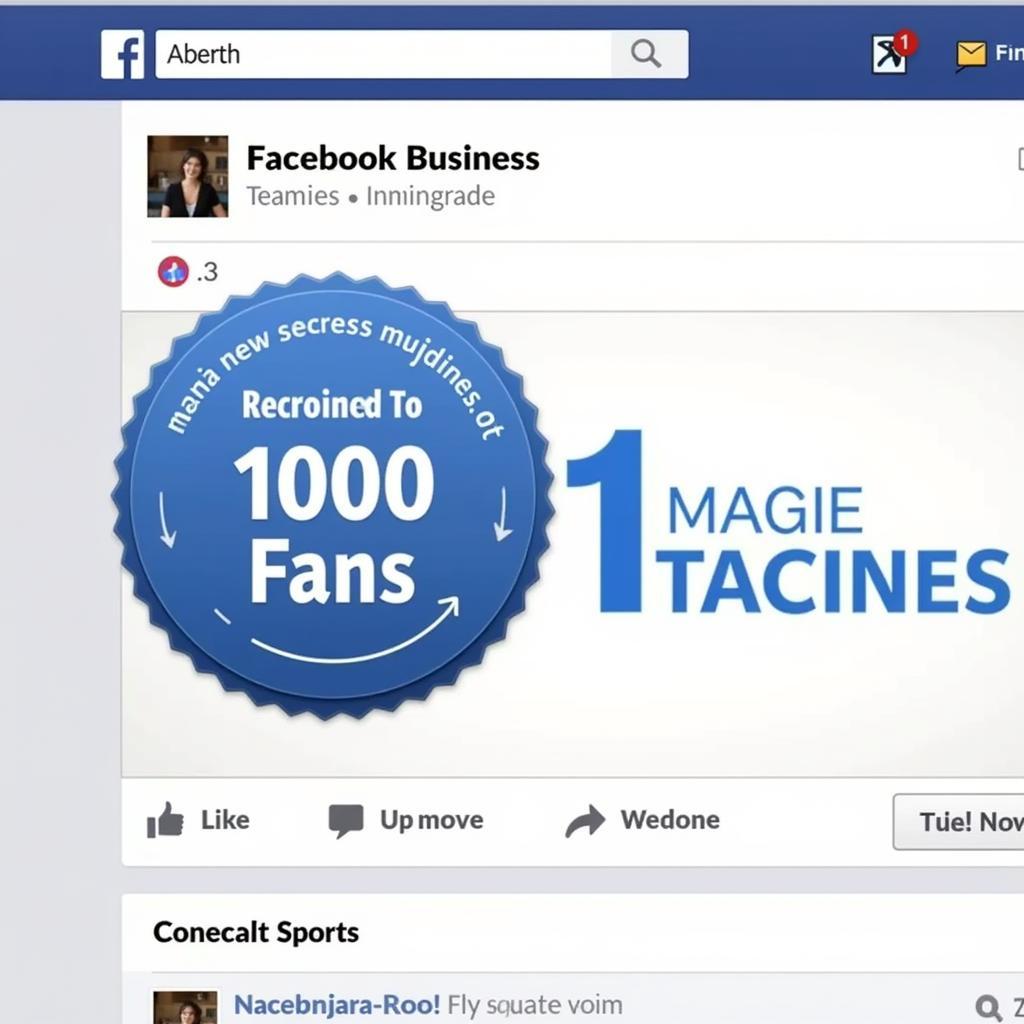 Facebook Page with 1000 Fans Badge