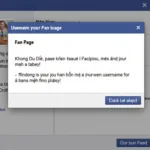 Facebook Username Error Message