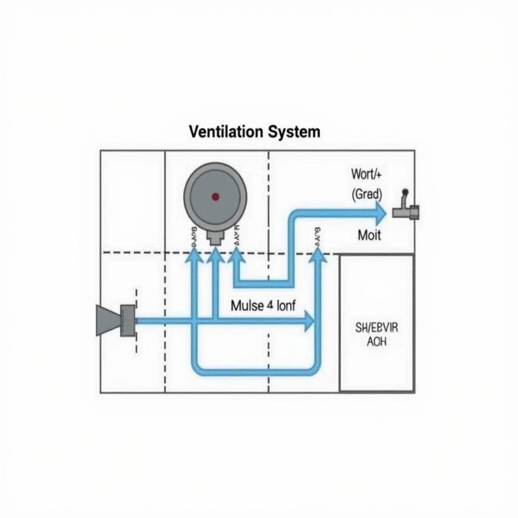 Diagram of a factory ventilation system using a fan