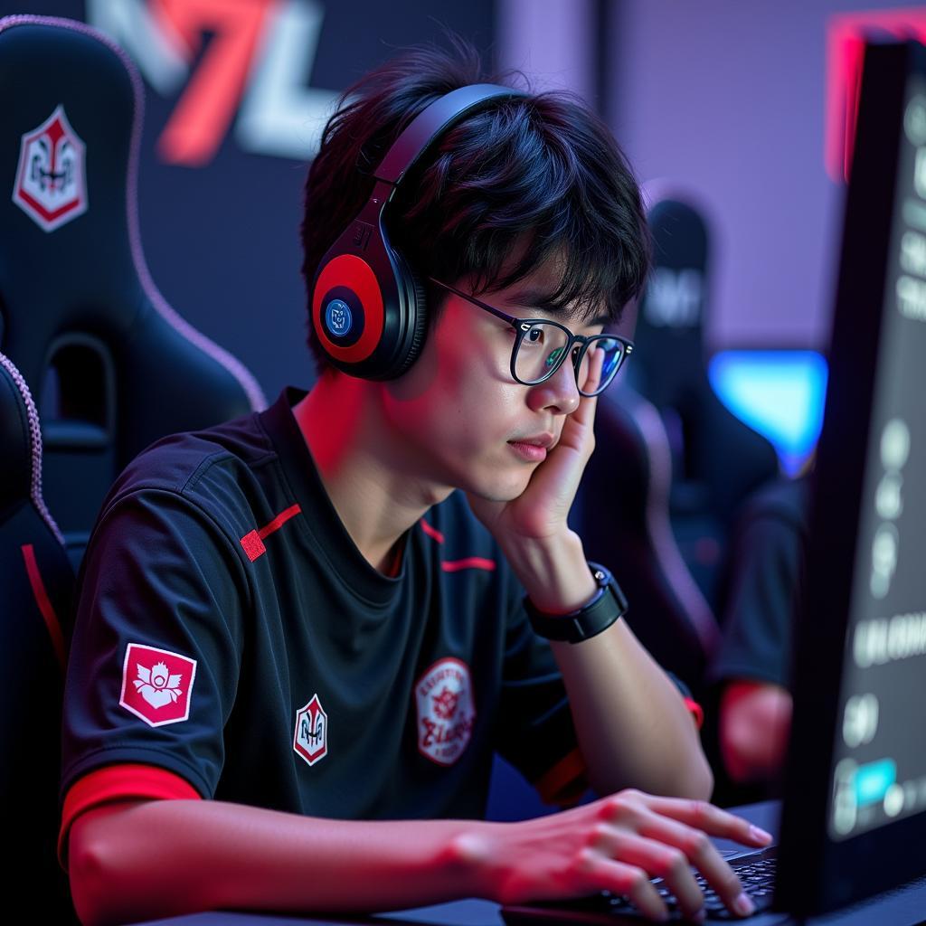 Faker competing in a professional League of Legends match