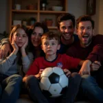 Family Watching Football Together