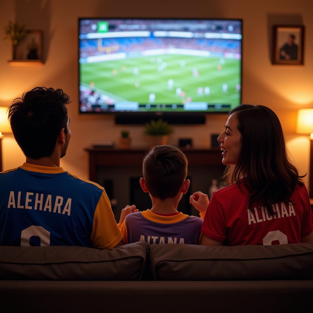 Family Watching a Football Game Together