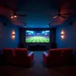 Fan 4 LED Lighting in a Home Theater Setup