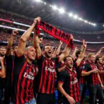 AC Milan Fans Celebrating a Victory