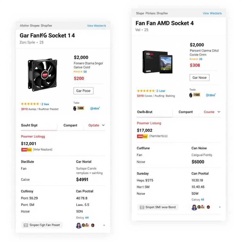 Comparing fan specifications on Shopee