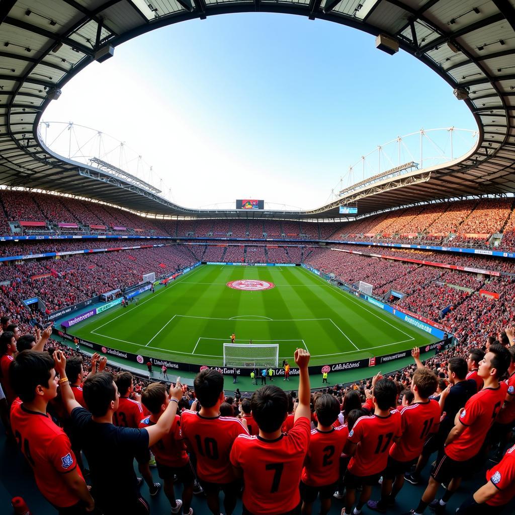 Football Fans Filling Stadium Seats